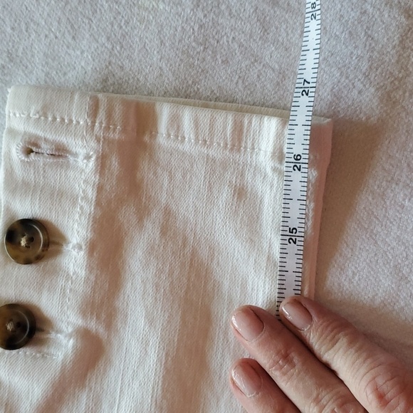 Loft Made and Loved Slim Pockets Skinny Button Seams White Sz. 24/00 - Picture 16 of 16